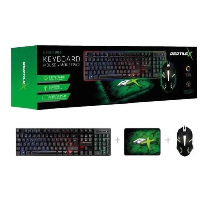 Kit Gamer Pro + Teclado + Mouse Y Mousepad Set Negro-2