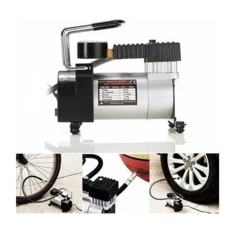 Compresor De Aire 150 Psi Para Vehiculos Inflador Metalico Gris-2