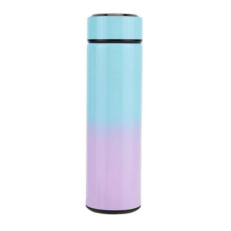 Termo Liquido Frio Caliente Acero Inoxidable Celeste/Rosa-0