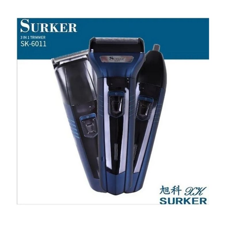 Maquina 3 En 1 Rasuradora Electrica Afeitadoras Nariz Barba SURKER SK6011-3
