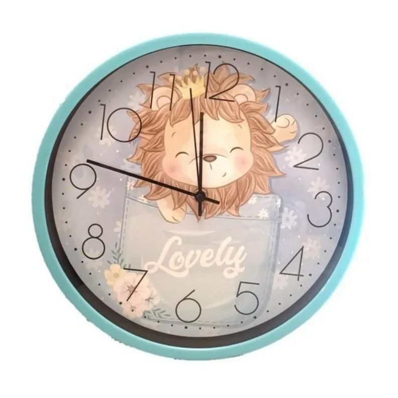 Reloj Pared Analogo Mural Decorativo Hogar Habitacion Living Celeste-0
