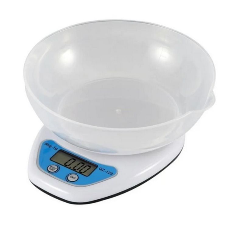 Pesa Digital Gramera Con Recipiente De Cocina 5 Kg Blanco-0