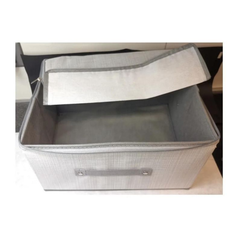 Cajas Organizadoras De Almacenamiento Plegable Tela Hogar Gris Oscuro/Claro-2