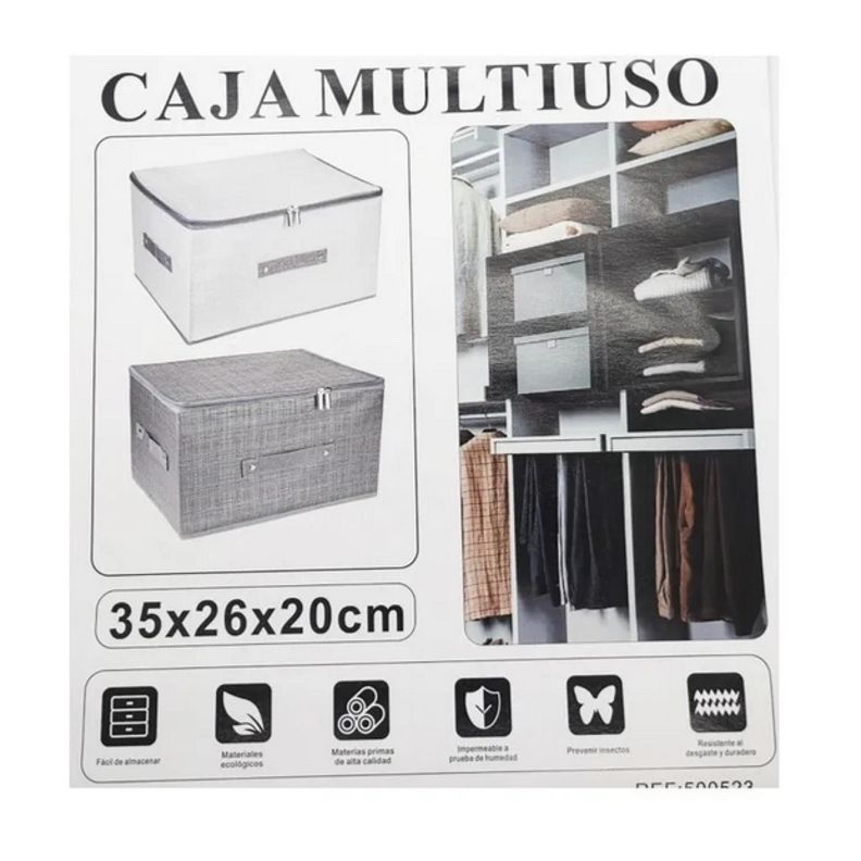 Cajas Organizadoras De Almacenamiento Plegable Tela Hogar Gris Oscuro/Claro-0
