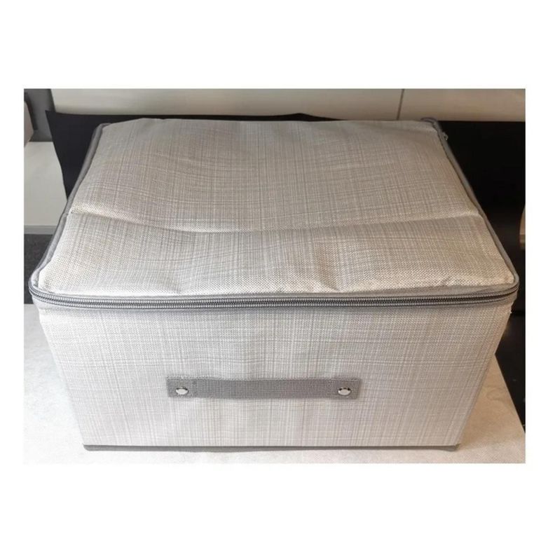 Cajas Organizadoras De Almacenamiento Plegable Tela Hogar Gris Oscuro/Claro-1