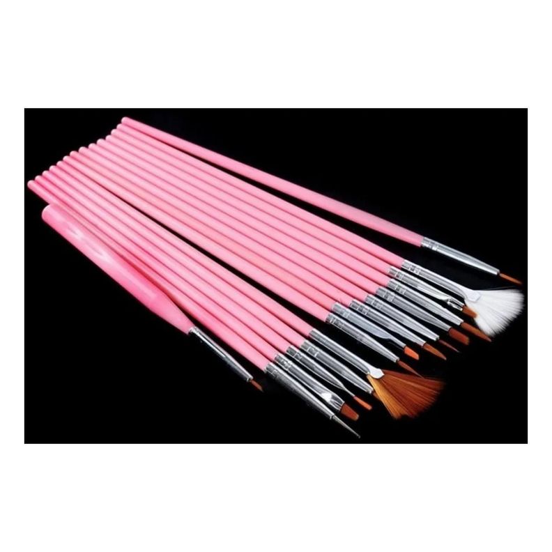 Set De Pinceles Para Diseño En Uñas Rosa-2