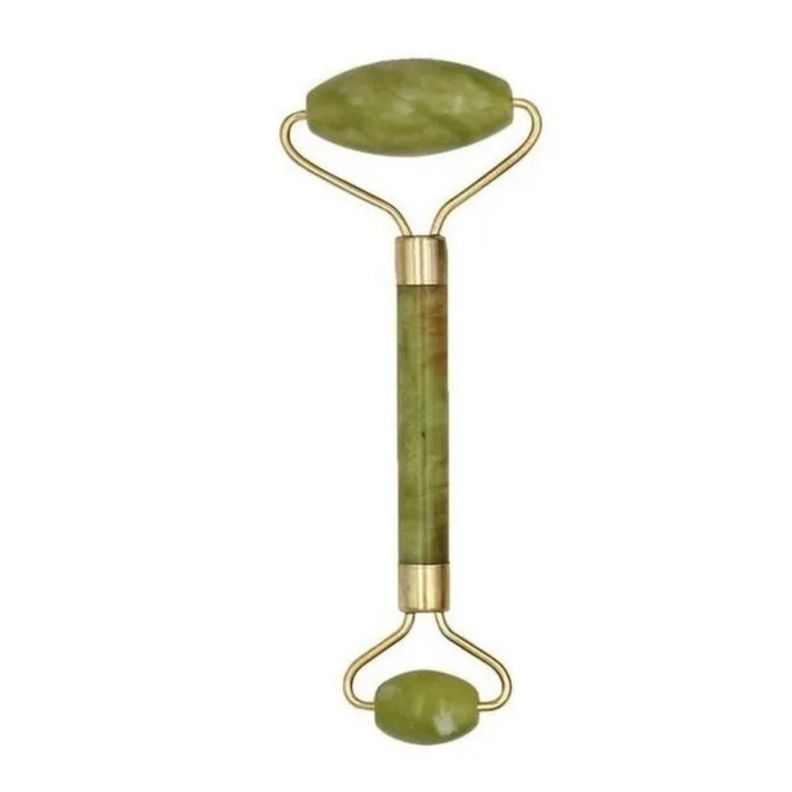Rodillo Masajeador Roller Facial Piedra Jade Mujer Rostro Verde-0