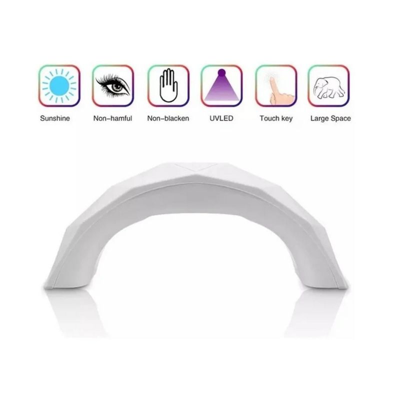 Lampara Nail Uv Led 9w Secador Esmaltes En Gel Permanente Blanco-2