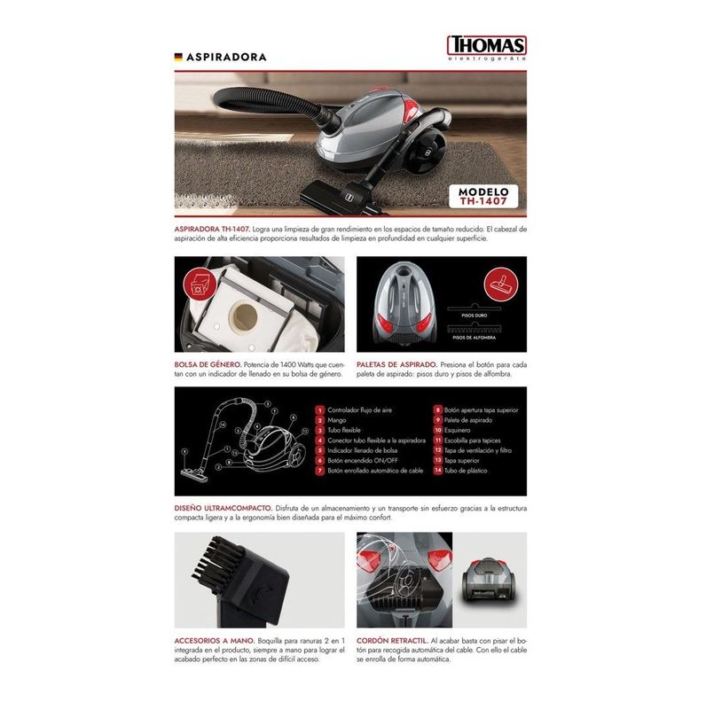 ASPIRADORA THOMAS TH-1407 1400W-3