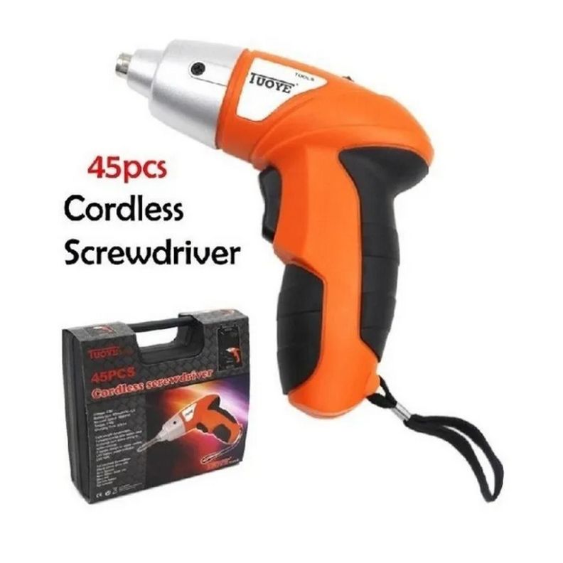 Taladro Destornillador Inalámbrico Taladro Accesorios Naranja-1