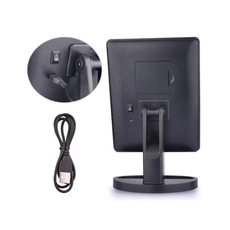 Espejo Led 16 Luces Maquillaje Portátil Recargable-2