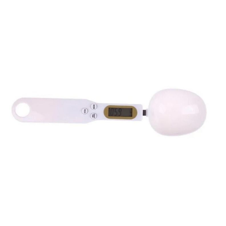 Pesa Gramera Cuchara Medidora Electronica De Cocina Gramos Blanco-0