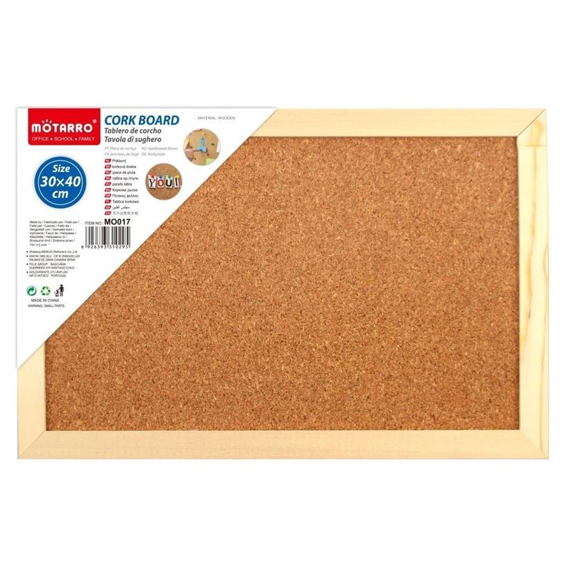 Tablón De Anuncios De Corcho Para Colgar 30 x 40 cm-0