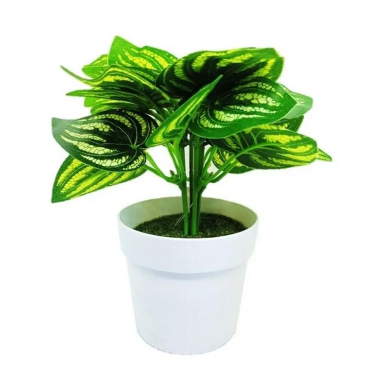 Planta Artificial Con Macetero Decorativo Hogar-0