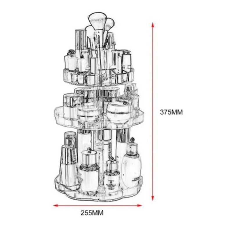 Organizador De Maquillaje Cosmeticos Rotativo Skincare Mujer-1