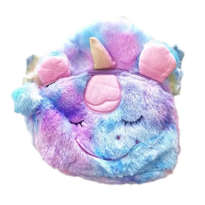 Mochila Unicornio Infantil Peluda Peluche Rosado-0