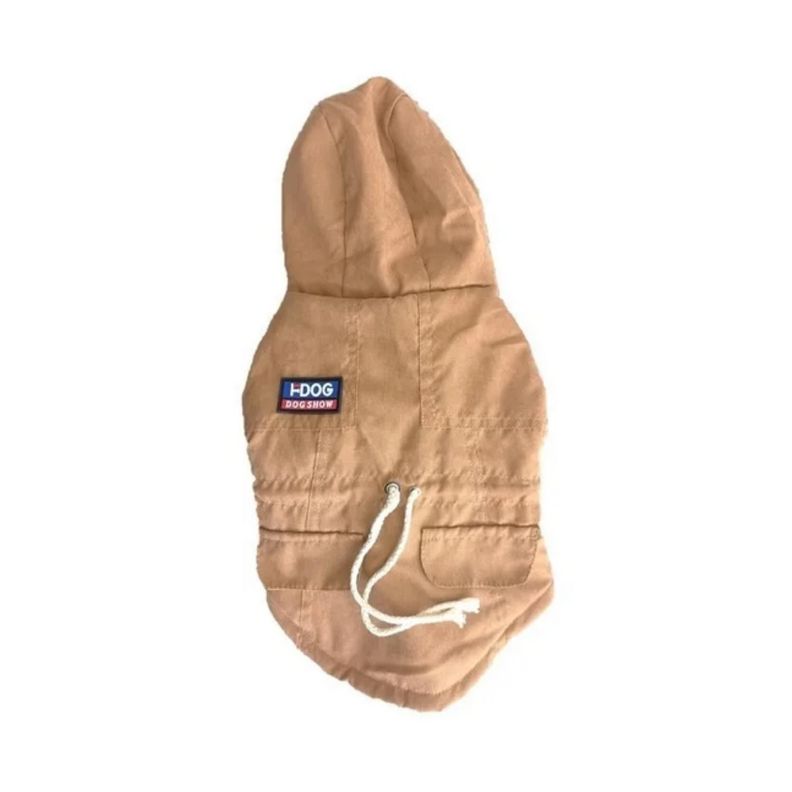 Chaqueta Parka Para Perros Ropa Con Polar Mascota Camel-L-1