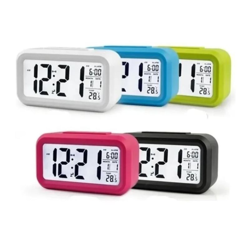 Reloj Despertador Pantalla Lcd Fecha Temperatura Alarma Verde-1