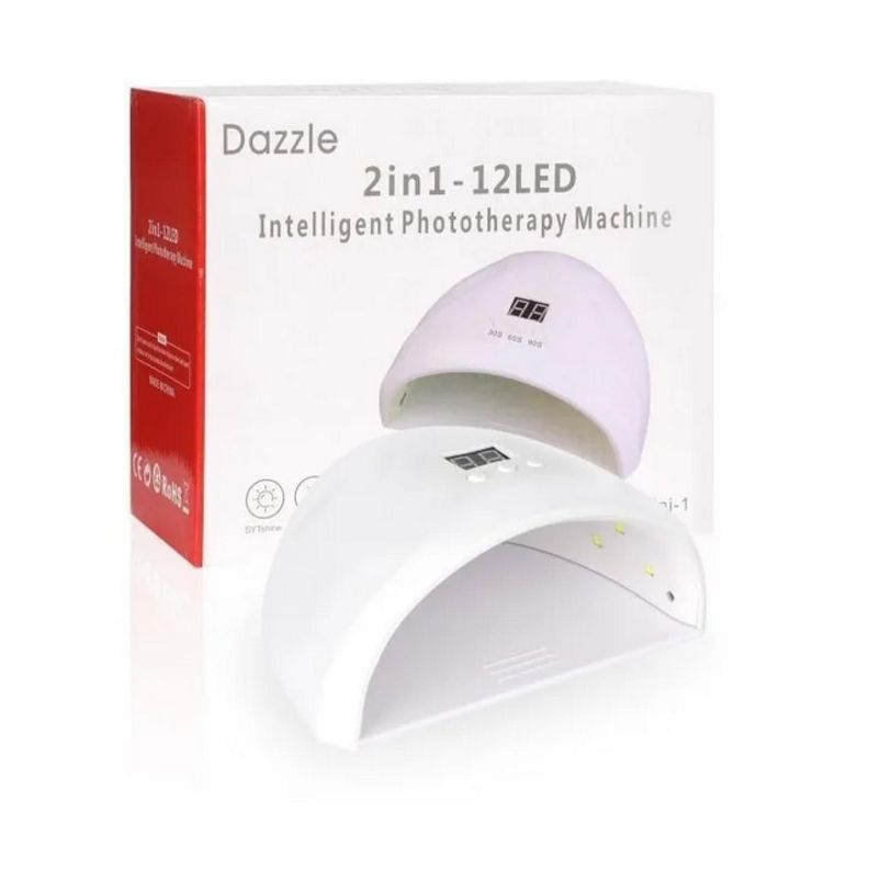 Lampara Led Uv 36w Uñas Manicure Esmalte Permanente Mujer Blanco-0