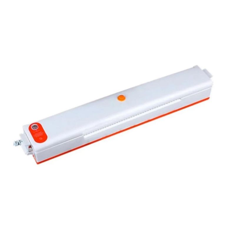 Maquina Selladora Al Vacio De Carnes Frutas + Bolsas Blanco y Naranja-0
