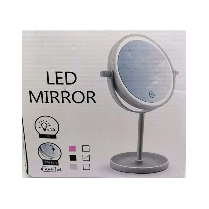 Espejo Led De Escritorio Luces Maquillaje Tactil Mujer Blanco-2