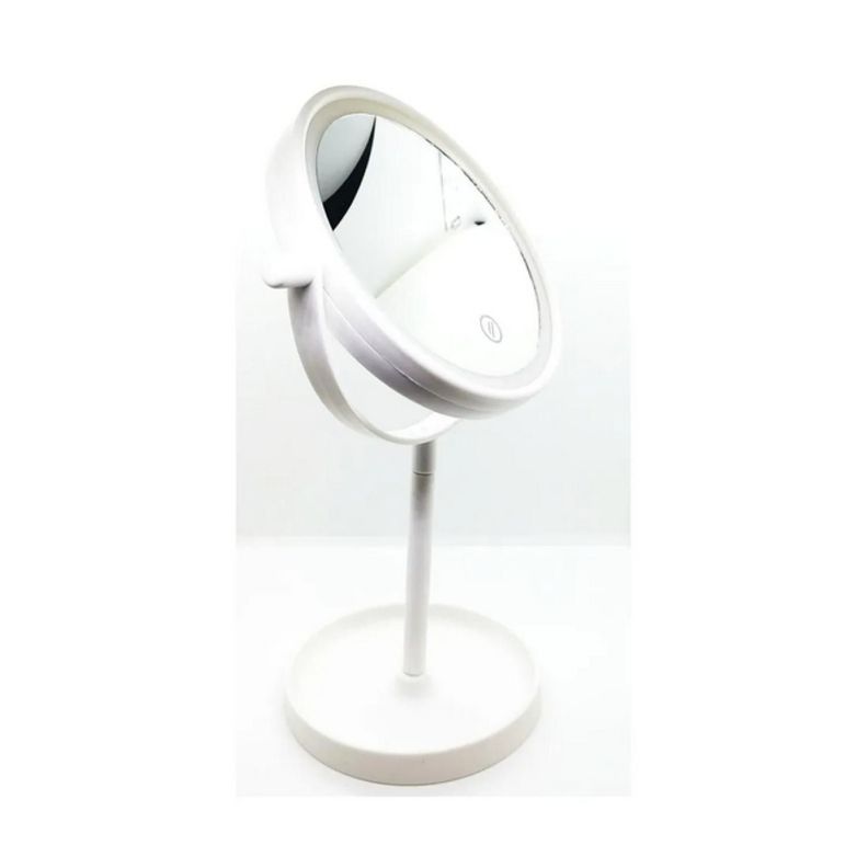 Espejo Led De Escritorio Luces Maquillaje Tactil Mujer Blanco-1