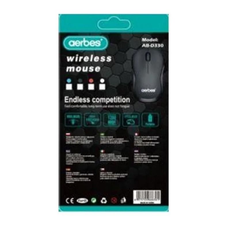 Mouse Optico Inalambrico Negro-3