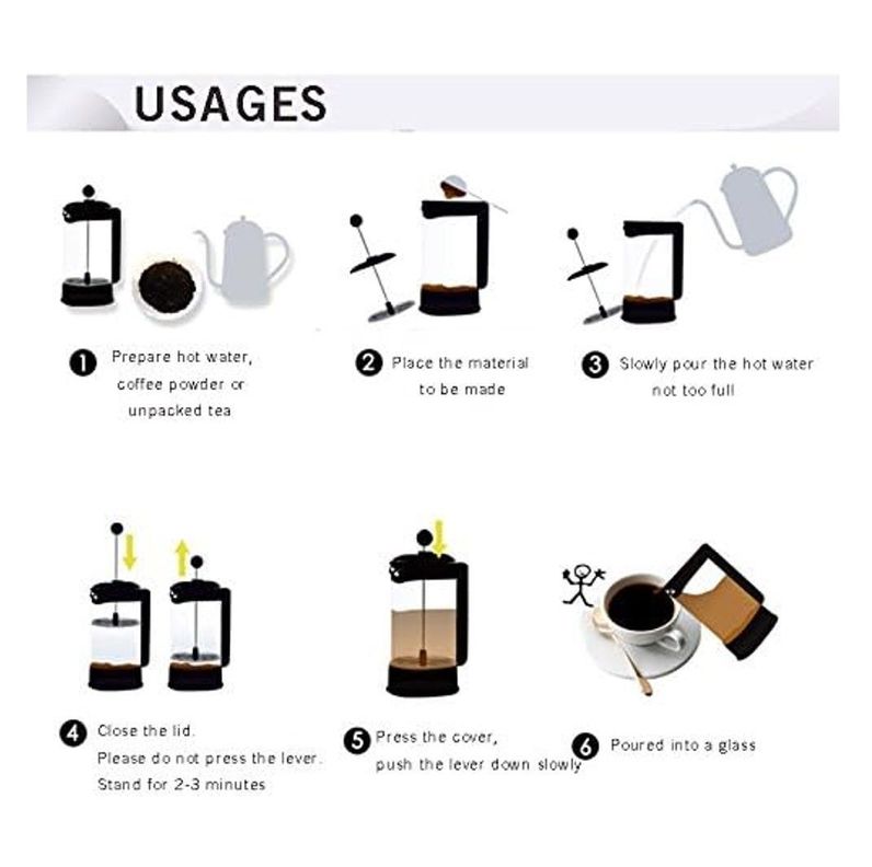 Tetera Cafetera Francesa Vidrio 600Ml Embolo Inoxidable-3