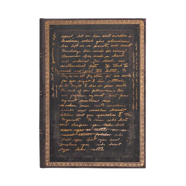 Libreta Celebrando a Chalie Chaplin Tapa Dura Con Lineas, Midi Blanco