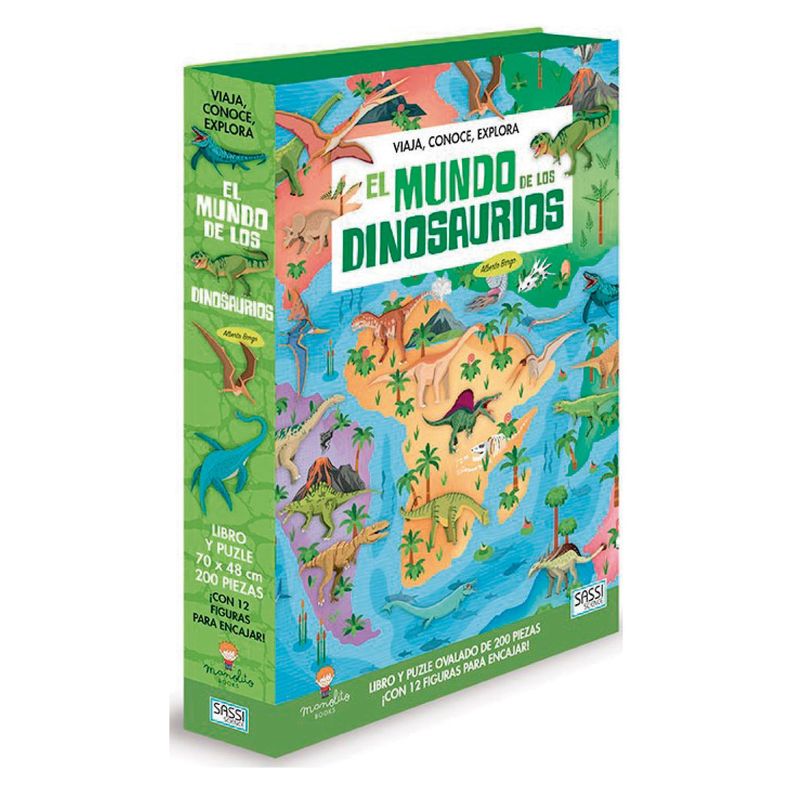 Libro y Puzzle El Mundo De Los Dinosaurios-0