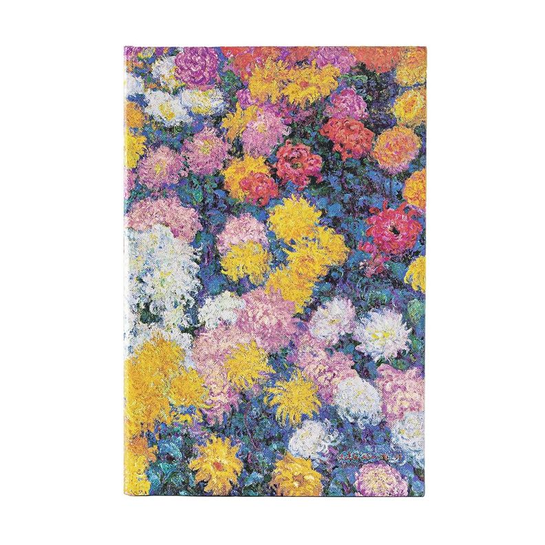 Libreta Monet Crisantemos Midi Lineas Tapa Dura Blanco