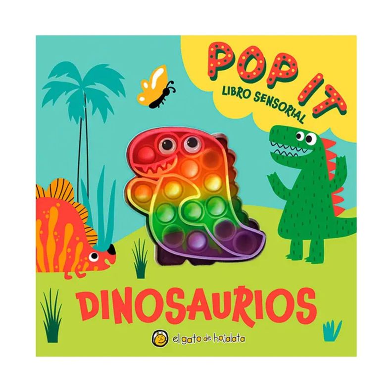 Pop It Libro Sensorial - Dinosaurios Blanco