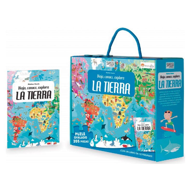 Libro y Puzzle La Tierra Blanco