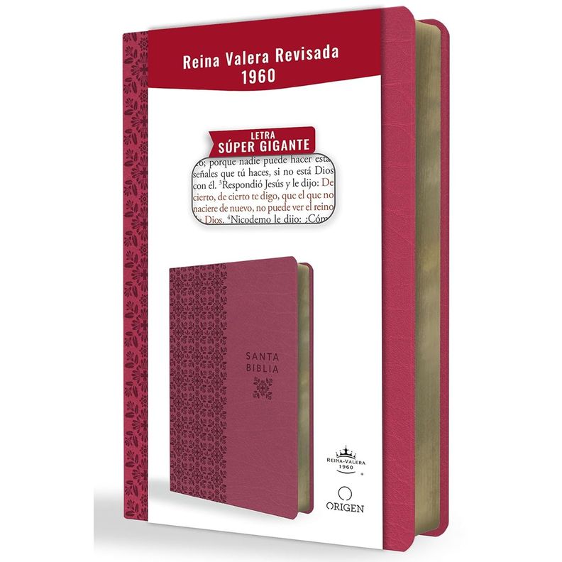 Biblia Rvr 60 Letra Super Gigante Fucsia Blanco