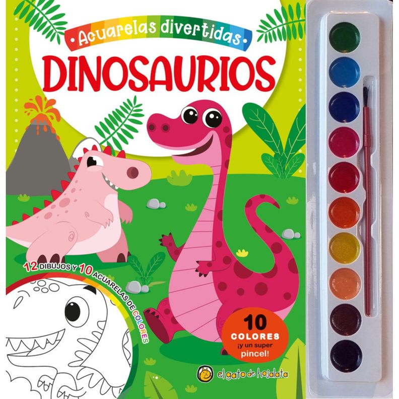 Acuarelas Divertidas: Dinosaurios-0