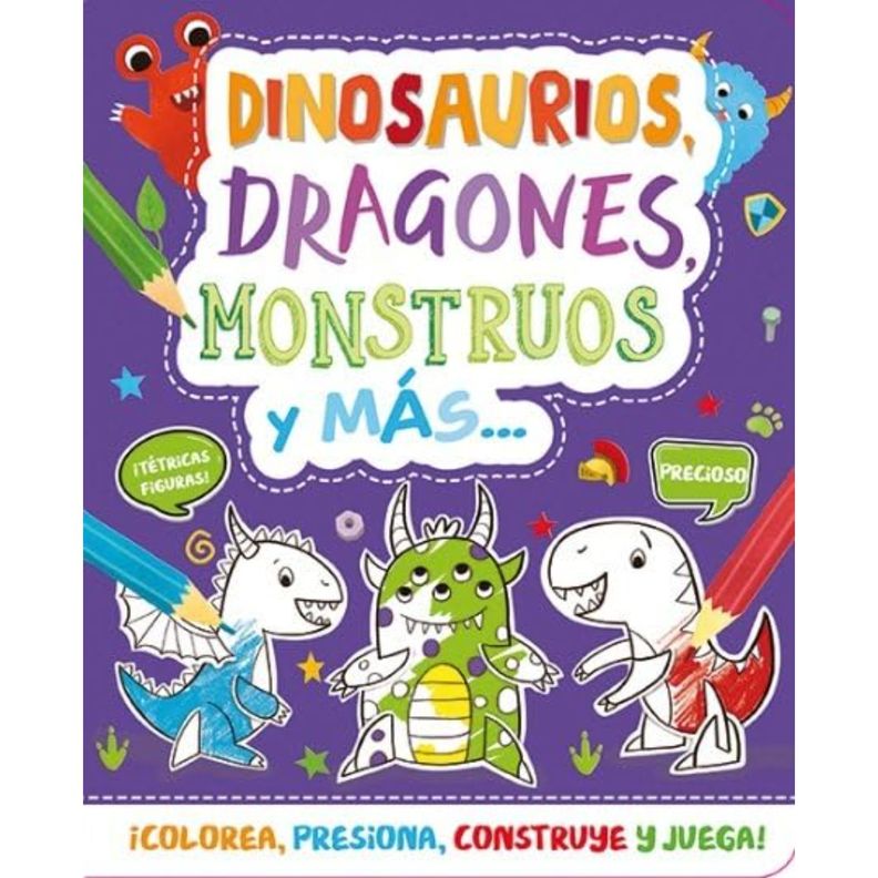 Dinosaurios, Dragones, Monstruos Y Mas... (Arma Y Colorea)-0