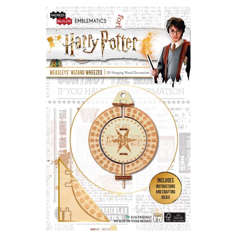 Emblema Harry Potter Weasleys' Wizard Modelo Armable Madera-0