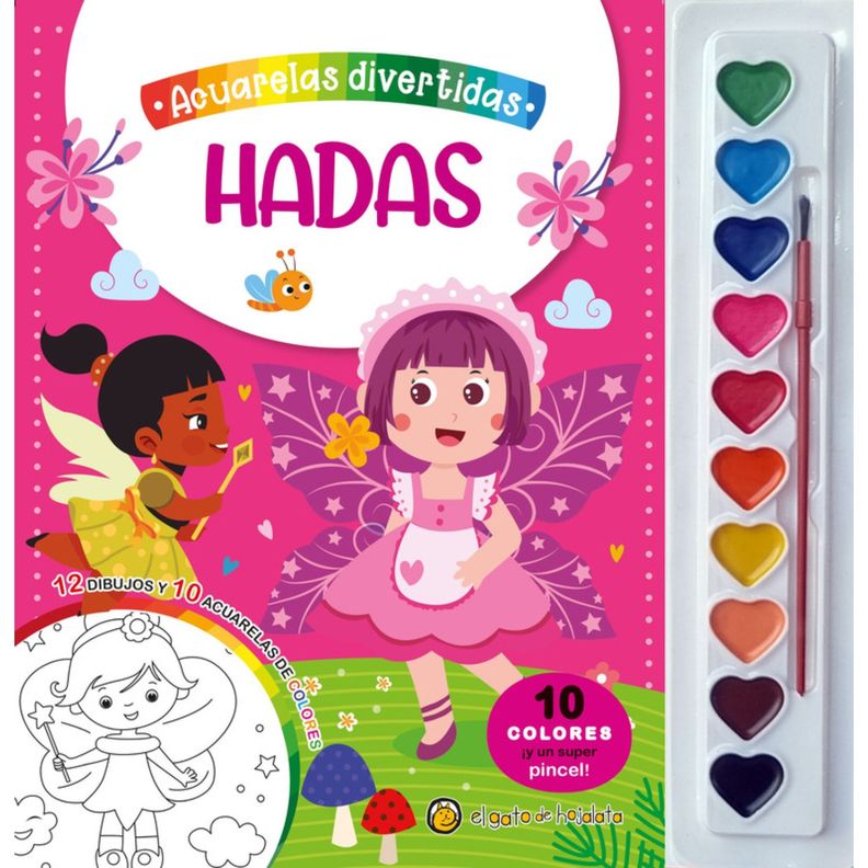 Acuarelas Divertidas: Hadas Blanco