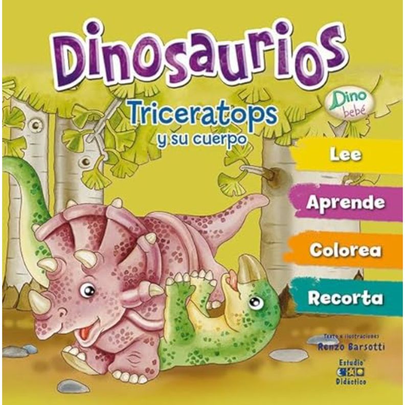Triceratops Y Su Cuerpo -Dino Bebe Blanco