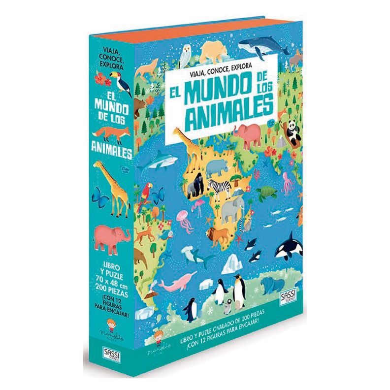 Libro y Puzzle El Mundo De Los Animales-0
