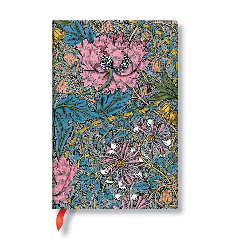 Libreta William Morris Madreselva Rosa T. Dura Con Lineas, Mini Blanco