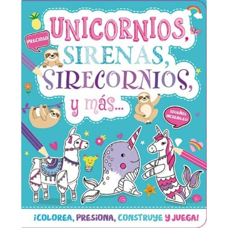 Unicornios, Sirenas, Sirecornios Y Mas... (Arma Y Colorea) Blanco