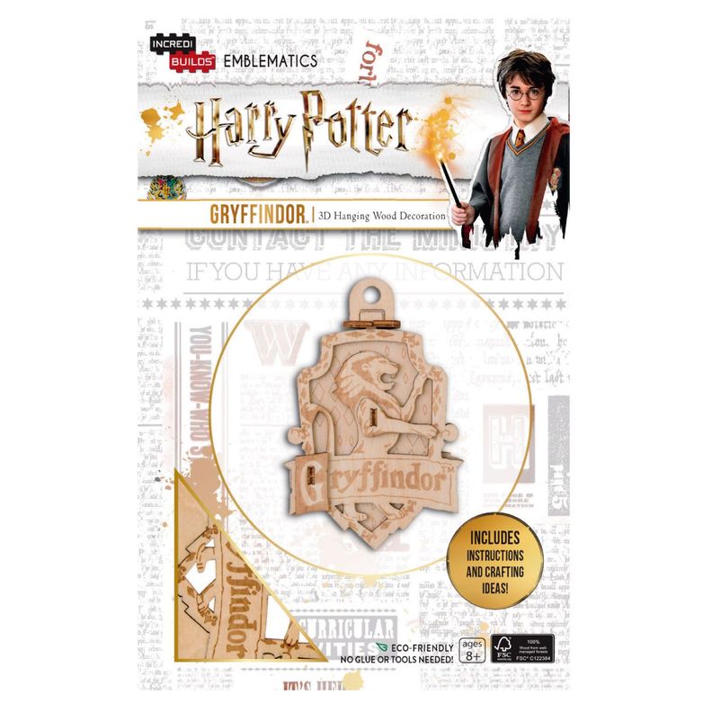 Emblema Harry Potter Gryffindor Modelo Armable En Madera-0
