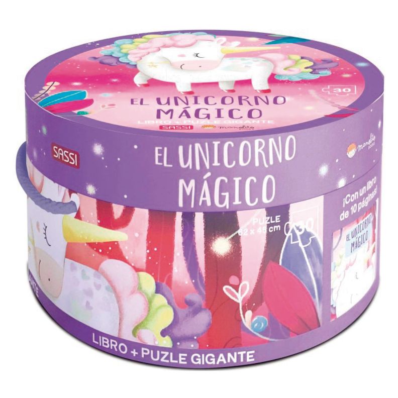 Libro y Puzzle Unicornio Magico-0