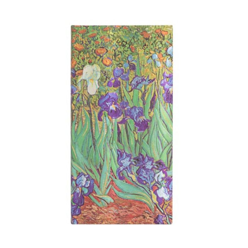 Libreta Van Gogh, Los Lirios (Irises) Slim Tapa Dura Con Lineas-0