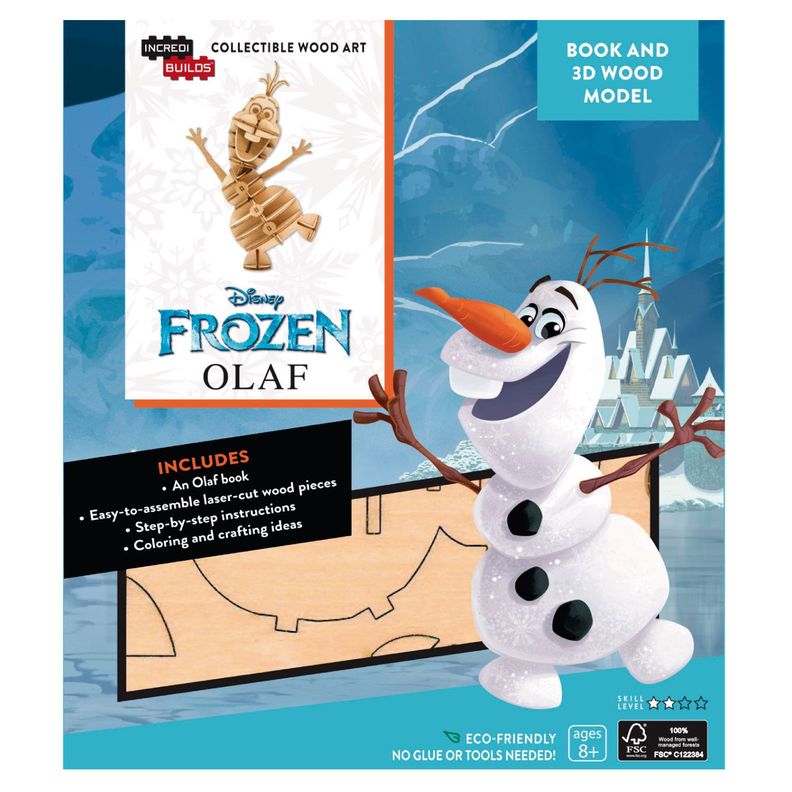 Disney Frozen: Olaf - Libro y Modelo Armable En Madera-0
