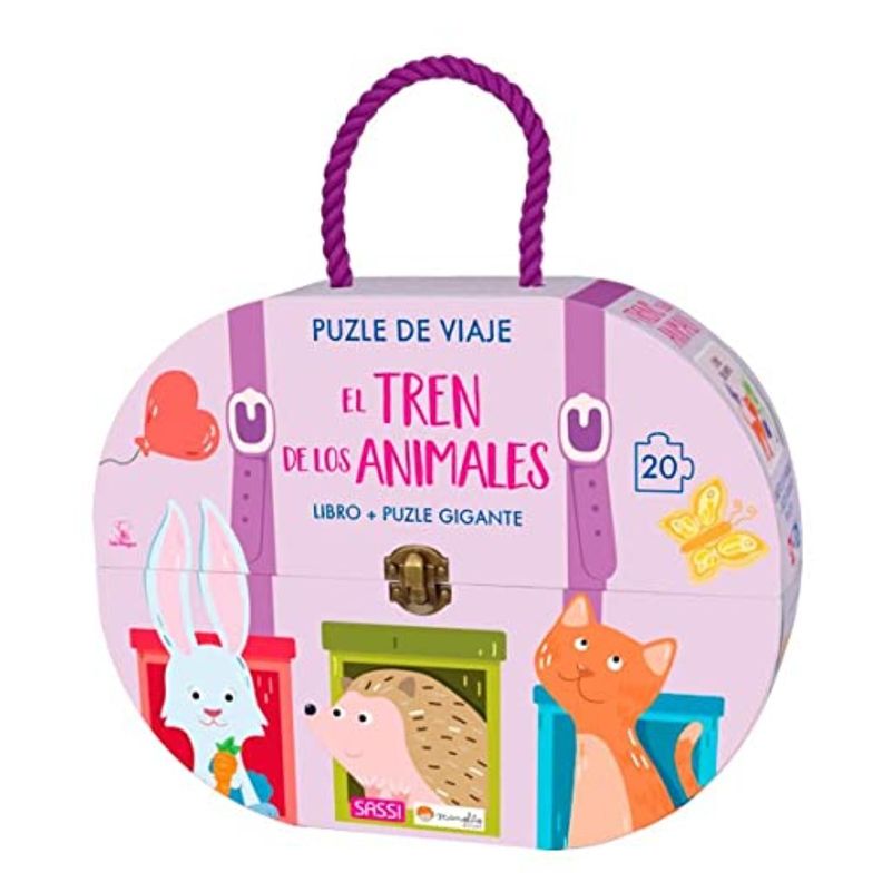 Libro y Puzzle El Tren De Los Animales-0
