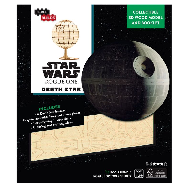 Star Wars Rogue One Death Star Libro y Modelo Armable Madera Blanco