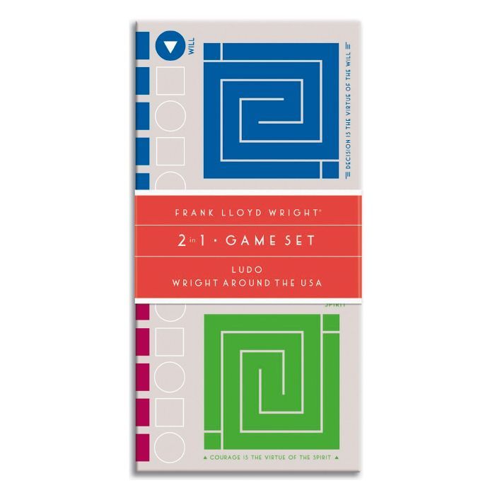 Juego 2 En 1, Ludo y Carrera, Diseño Frank Lloyd Wright-0