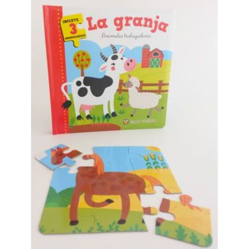 Libro Animales En La Granja Incluye Figuras Para Armar Blanco